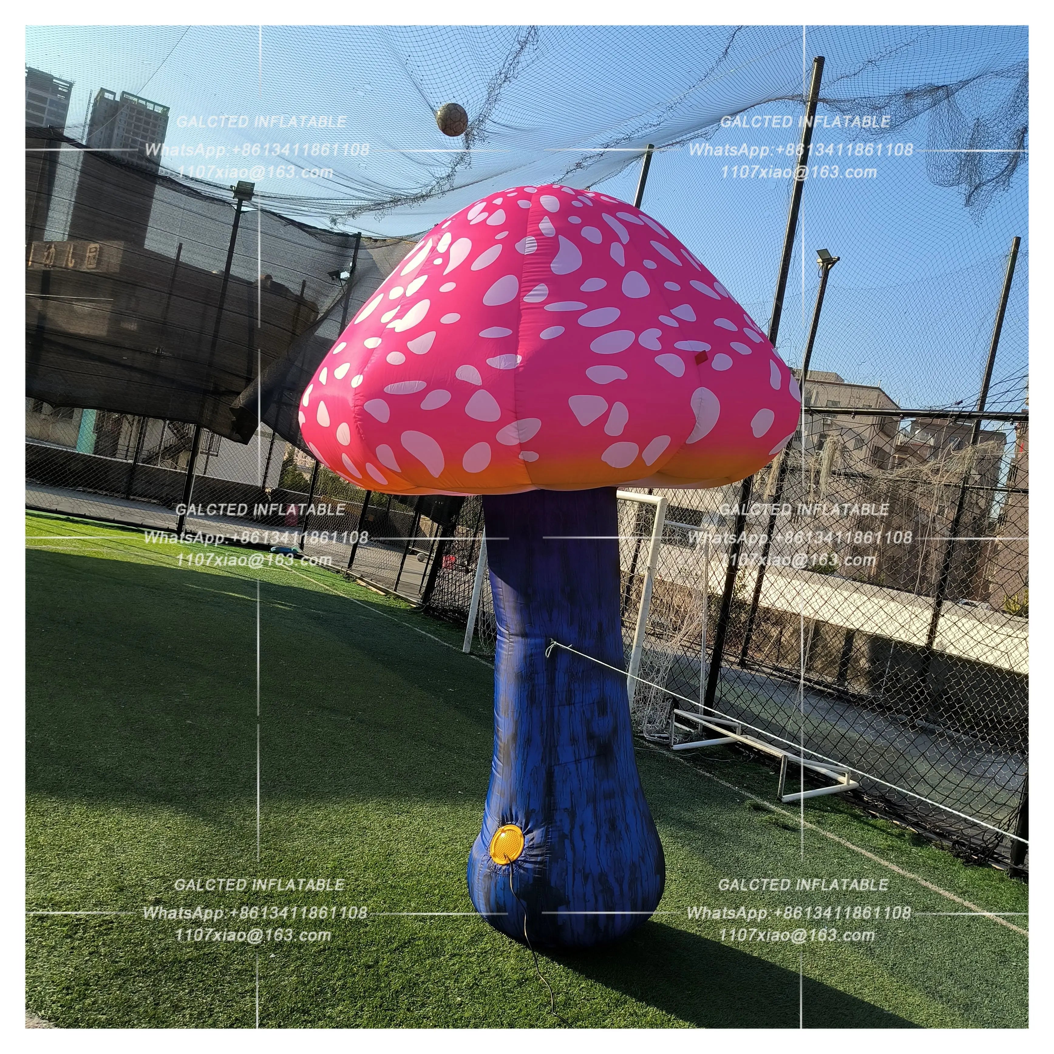 Inflatable Mushroom With Blower Giant Outdoor Advertising Display For Themed Event And Carnival Promotion
