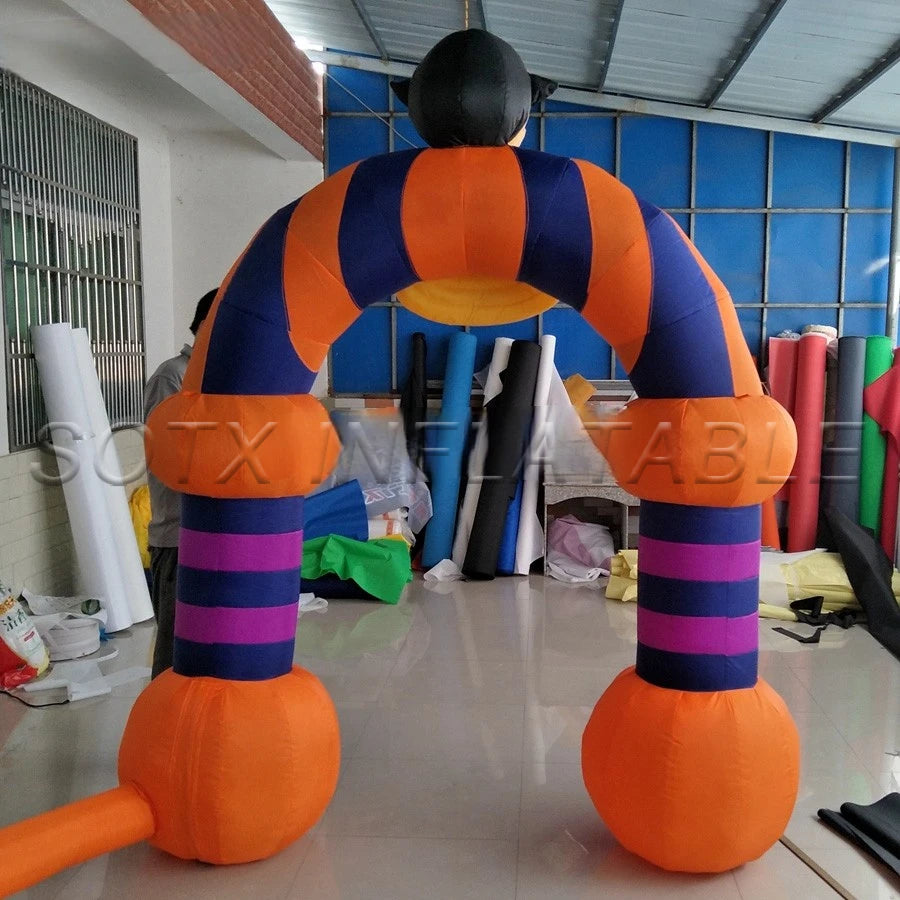 Entering Door On Sale Reuse For Years Peculiar Halloween Funny Party Decorations Inflatable Pumpkin Multiple Stacks Archway