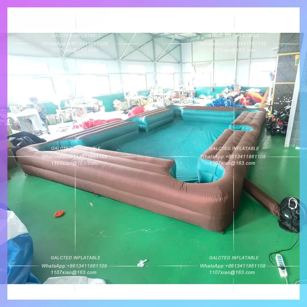 Inflatable Snooker Football Pool Table 9x6m Outdoor  Inflatable Human Soccer Billiards Sports Field For Coporate Events Game
