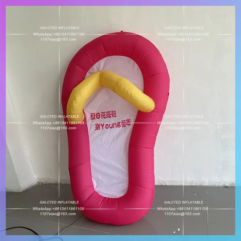 Custom IP exchangeable logo Inflatable Slippers Model flip-flops relaxed beach music season bar stage atmosphere layout props
