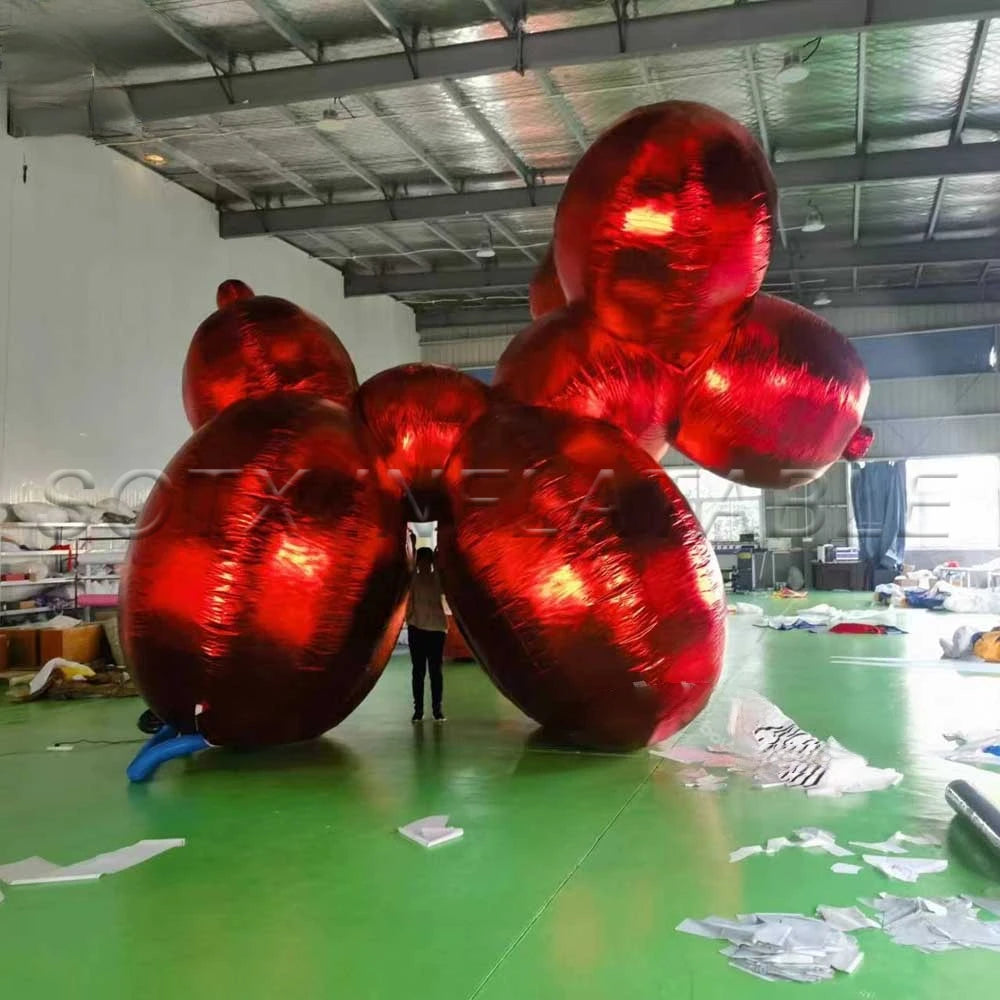 Blower For Advertising Favourite Red Shinny Giant Inflatable Dog Custom Large Cartoon Inflatable Dog Model With