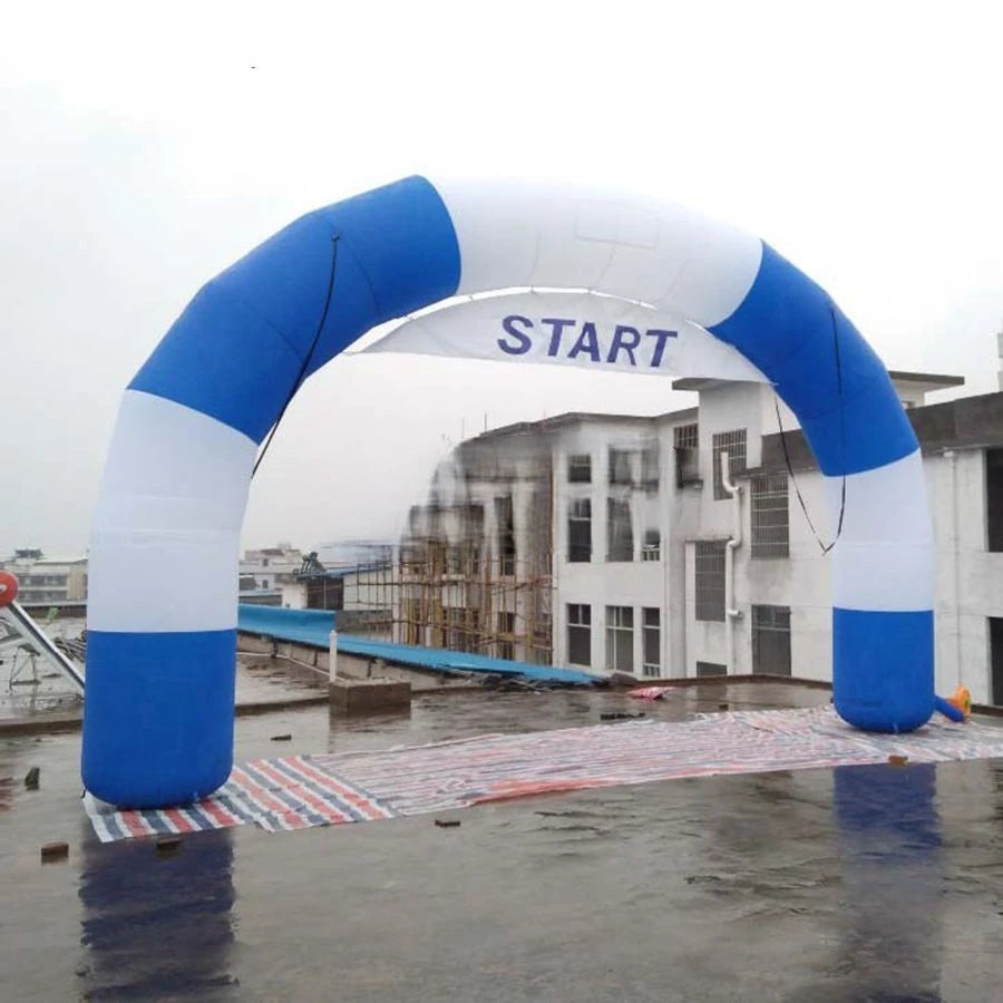 with removable banner 8m W New design round Inflatable start line and finish line arch,curved sport entrance gate