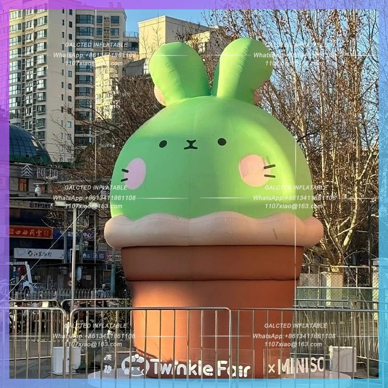 inflatable rabbit cute cartoon animal 3meter custom giant amusement park festival celebration decoration