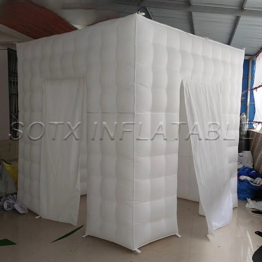 Led Spotlights Specail For Chile 2.4m White Inside Inflatable Photo Booth,Led Photo Backdrop,Social Booth Party Tent With