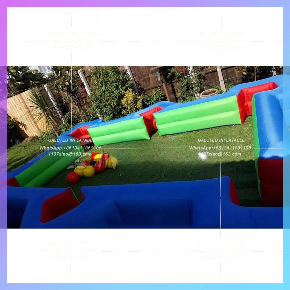 Inflatable Snooker Pool with golf Interactive Games Inflatable Human Football Billiards Blue Inflatable Table Soccer Game