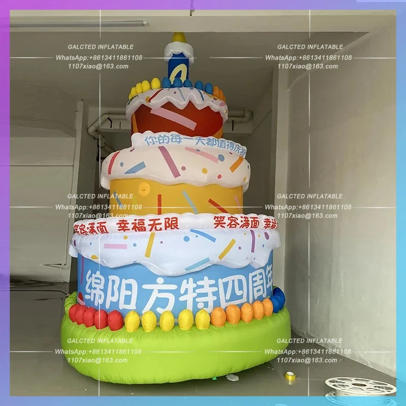 Forest Lawn wedding birthday party Inflatable Green Birthday Cake Air Model business mall anniversary lighting advertising