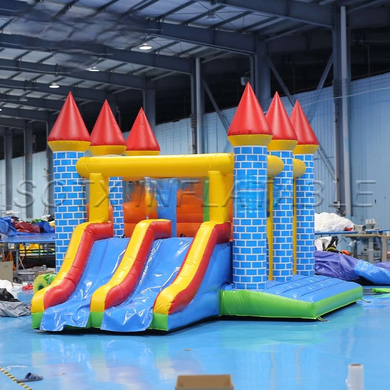 Blower by Sea Shipping 5x4m PVC Inflatable Castle House Inflatable Bouncer Slide Inflatable Bouncy Castle with Air