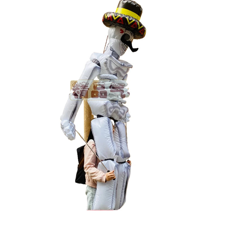 Inflatable Halloween Mustache Clown - Interactive Walking Prop for Bars, Haunted Houses, and Mall Events