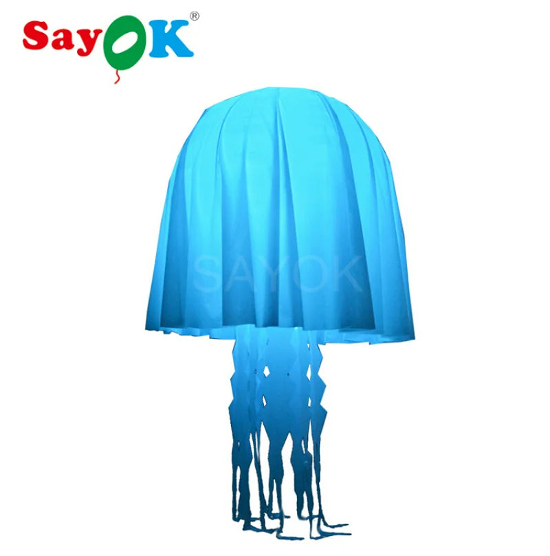 Event Bar Ceiling Decor Giant Inflatable Hanging Jellyfish Decoration Glowing in Dark LED Inflatable Jellyfish for Party