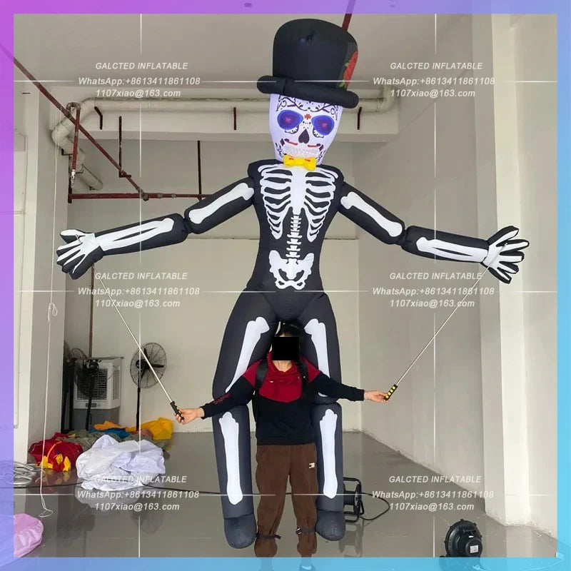 inflatable playground Halloween show props 3.5 m cartoon skeletons walking  nightclub stage