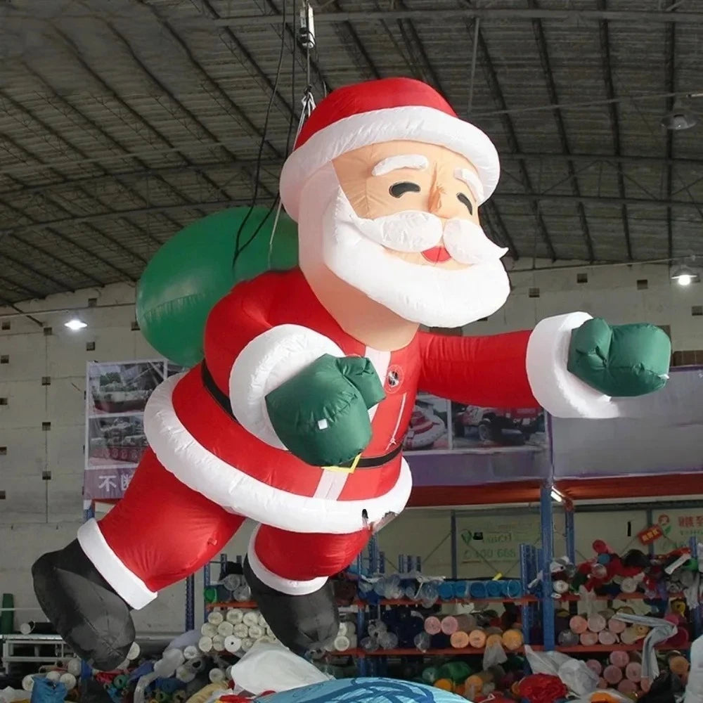 Inflatable Climbing Santa Claus Blow 3m 5m Giant  Up Father Christmas Cartoon Character for Outdoor Building Decoration