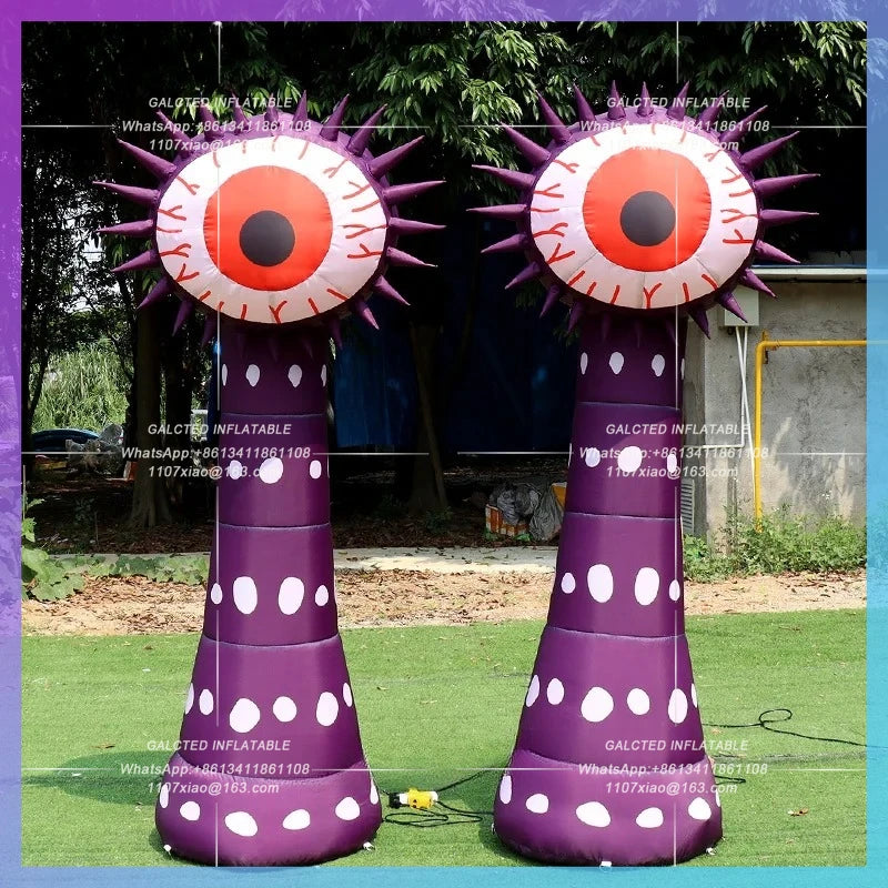 Purple One-eyed Monster Balloon10ft/3 Metres Height For Halloween Decoration Horror Plant Props