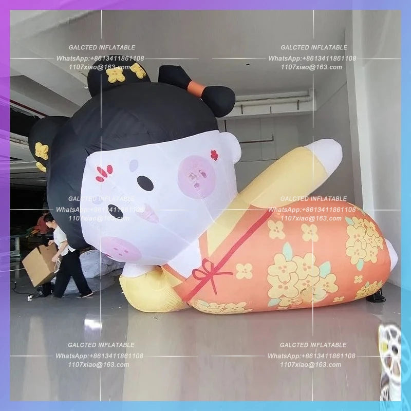 Tang dynasty dress lying Inflatable cartoon Xiao Douyuan Osmanthus model of the in mid-autumn lantern props