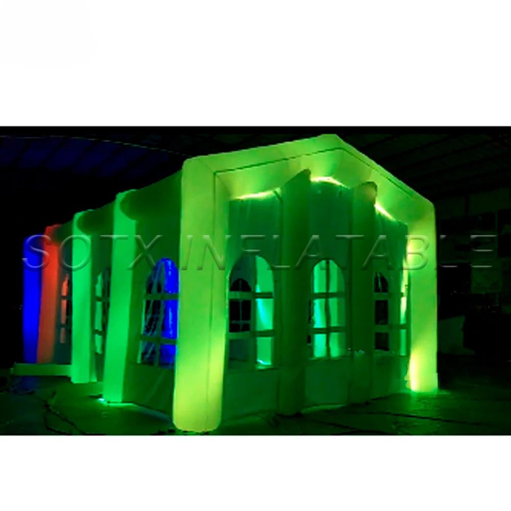 Customizable Shape & Color Popular Long White Square Inflatable Wedding Tent With Windows For Outdoor Party Or Event Supply
