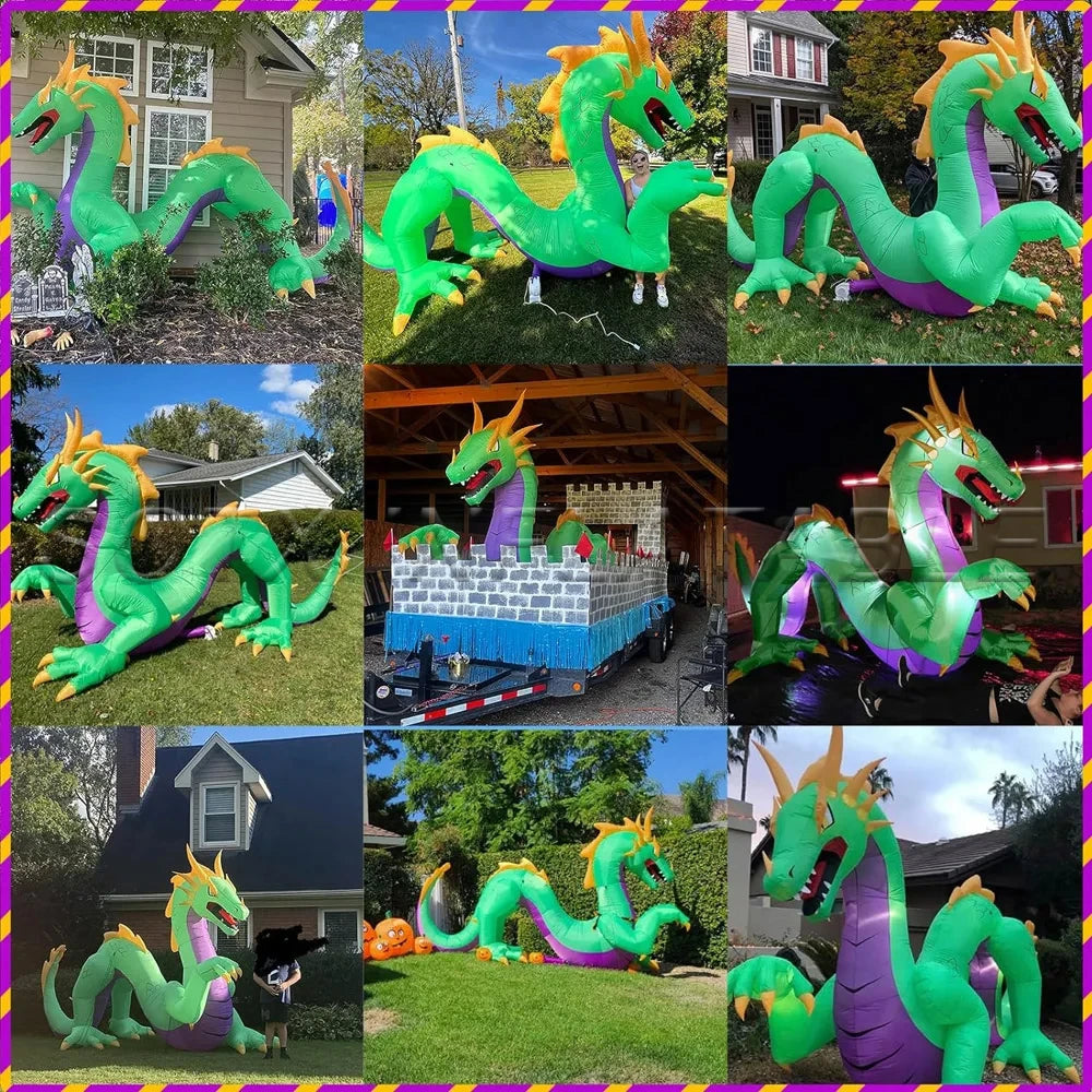 Model For Holiday Decoration 10m Green Giant Inflatable Wood Dragon Traditional Inflatable Chinese Dragon Cartoon Mascot