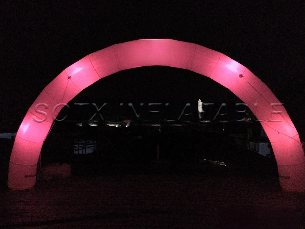 lightingfor night run LED color changing tube curved inflatable start finish line archway with