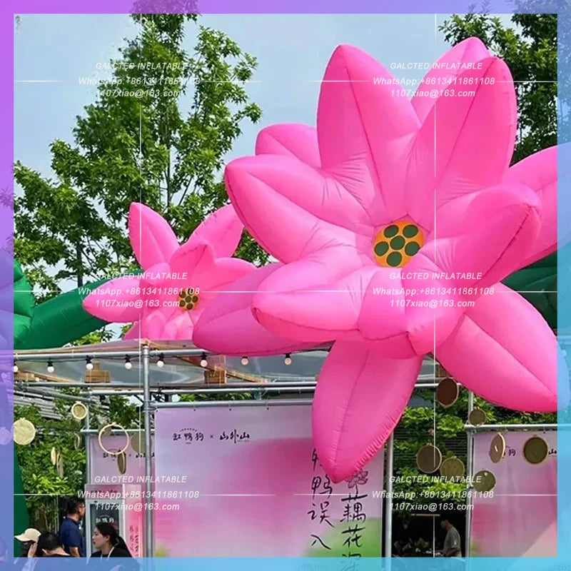 Chinese wind ancient town commercial Inflatable simulation lotus air model street facade decorative lighting advertising