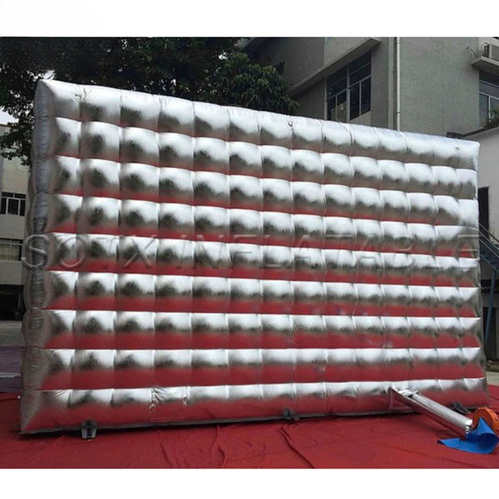 Booth For Outdoor 15x15 Silvery Nightclub Cubic Inflatable Cube Tent With Blower Party Club Event Kiosk
