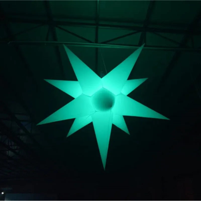 Inflatable Star Hanging Decoration Inflatable LED Star with LED Light Remote Controller for Bar Show Birthday Party Decor