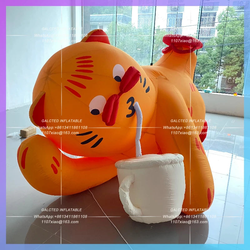 Cute Animal Air Model Mascot Inflatable cartoon orange cat air model Shopping Mall Plaza IP exhibition model