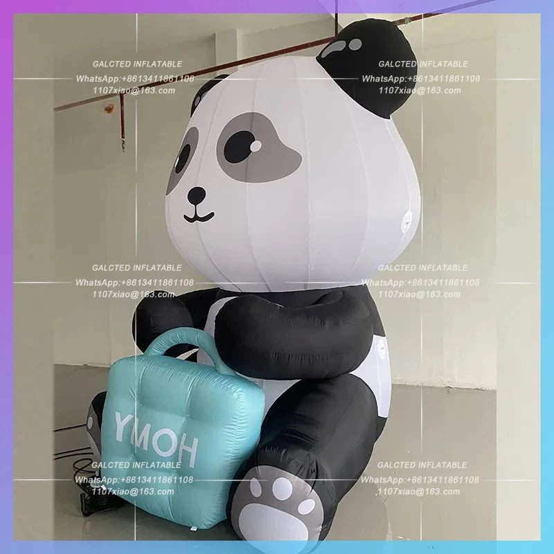fair photo punch cute Inflatable panda bag outdoor activities IP custom animal parent-child education