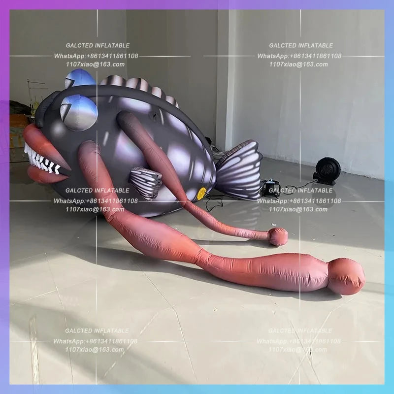 anglerfish lantern fish aquarium Inflatable mock-up deep-sea fish model  stage performance atmosphere lighting props