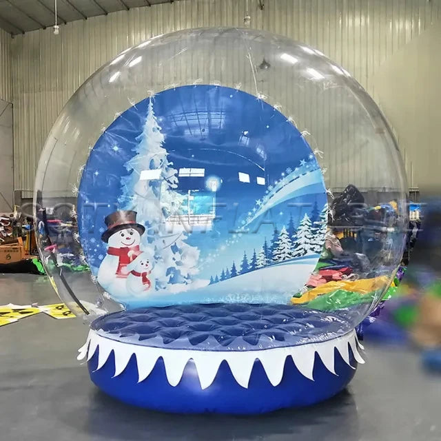 Snowball For Party Christmas Decoration Inflatable Snow Globe With Custom Background And Jumping Bed Outdoor Dome Bubble Tent