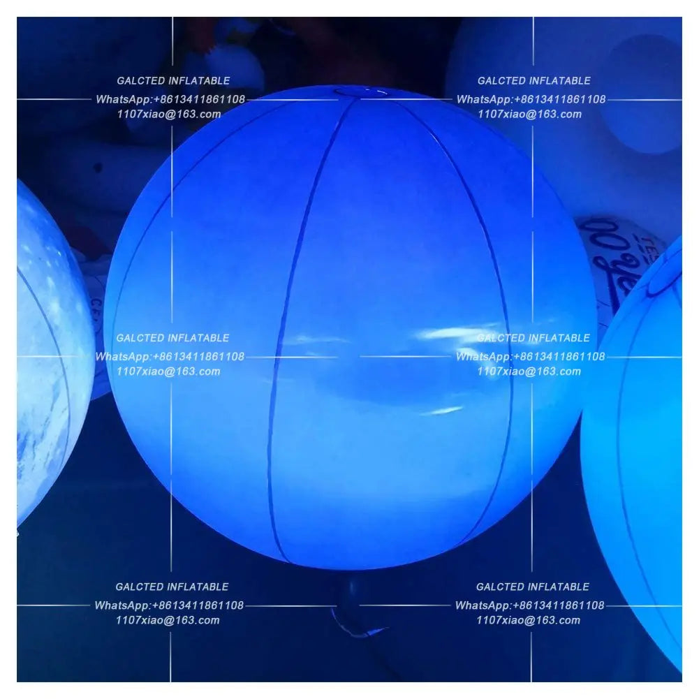 Giant Inflatable Neptune Ball With LED Lights PVC airtight Planet Balloon Event Party Show Stage Decoration Advertising Hanging