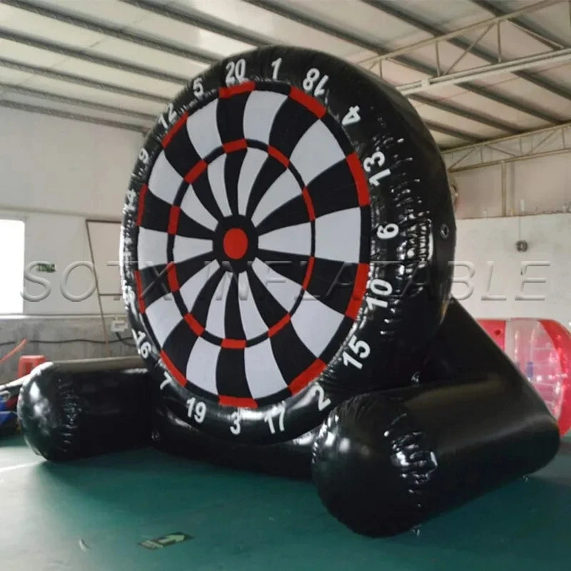 Outdoor Soccer Games PVC Air Sealed Inflatable Soccer Dart Board with 6pcs Inflatable Soccer Balls and Electric Pump for