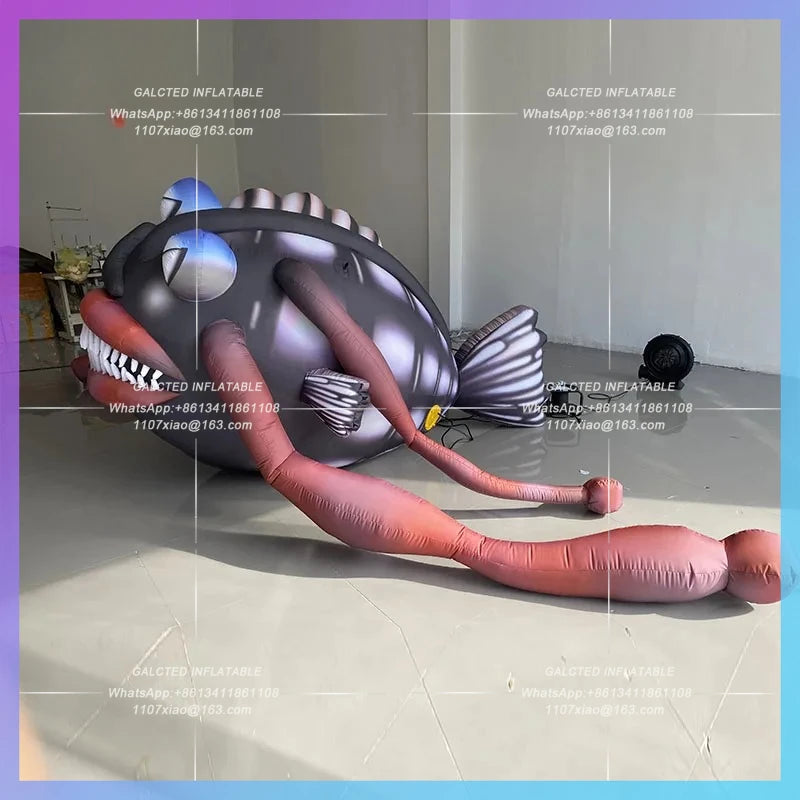 anglerfish lantern fish aquarium Inflatable mock-up deep-sea fish model  stage performance atmosphere lighting props