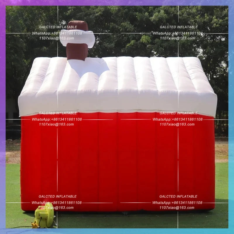 Inflatable Christmas Villa House Customized 9.8ft/3m For Decoration / Giant Inflated Xmas Balloon Photo Props Toys