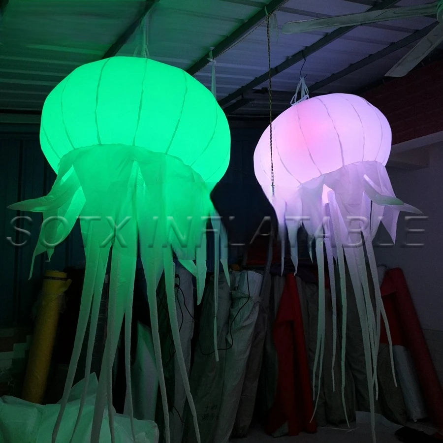 Event Wedding Party Inflatable Hanging Jellyfish LED Decoration Glowing in Dark for Night