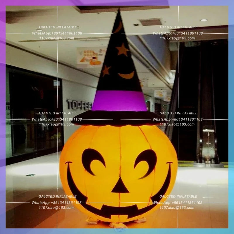 Halloween Party Horror Decoration Inflatable Toys Ghost Pumpkin Balloon With LED Lights For Props-Toys