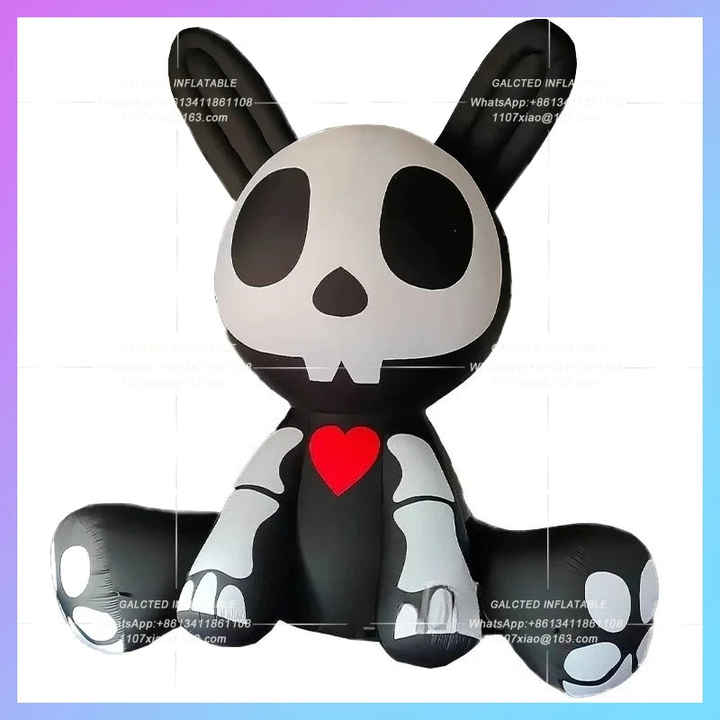 rabbits halloween animal decoration Giant scary inflatable rabbit cartoon black prop terror city rabbit air model