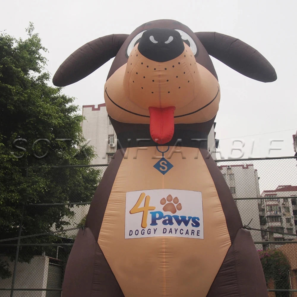 free shipping factory price advertising inflatable dog model cute inflatable puppy dog with blower for promotion free print