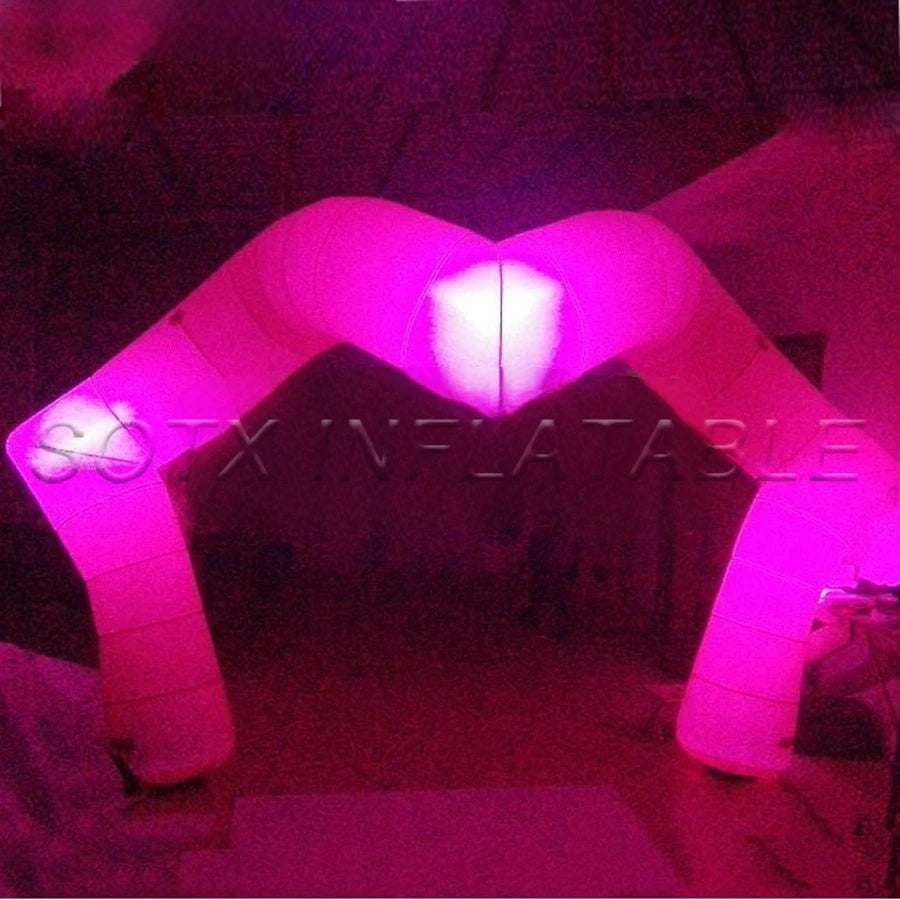 for club wedding party Attractive 4m W glowing Inflatable Kiss Me Lip Arch,Valentine's Day Decoration with LED Lights
