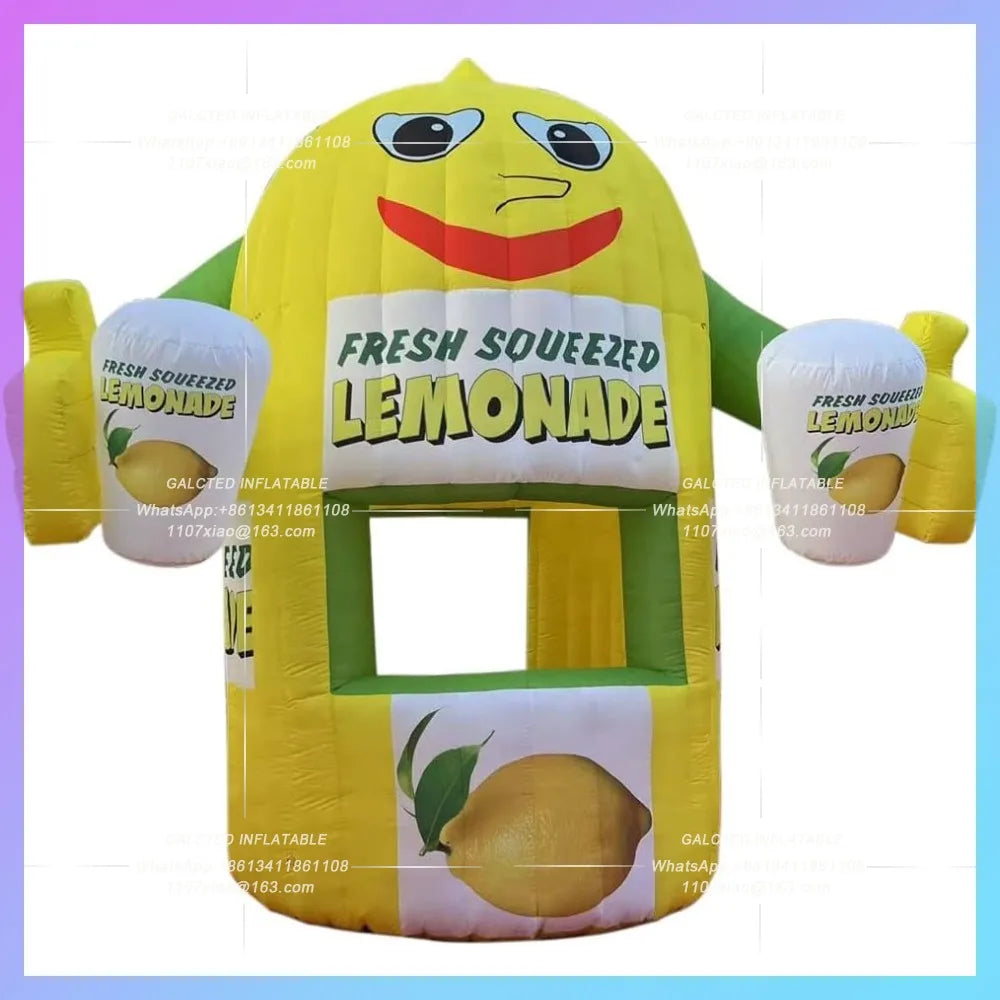 Lemon Drink Stand Kiosk Advertising Cute Inflatable  Trade Show Tent Sales Counter for Promotion Event