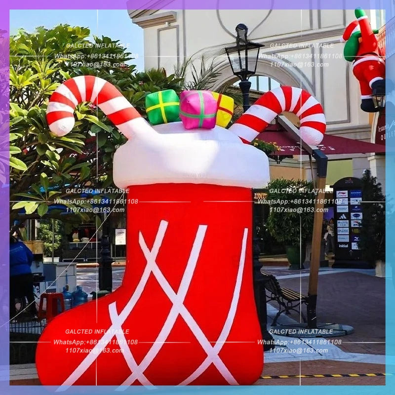 christmas lucky gist Giant inflatables sock shose for new year decoration