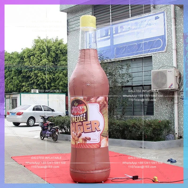 Inflatable Custom Bottle Logo Printing Promotional 3 Meters Tall Big Inflatable Bottle Inflatable Bottle Balloon Toys