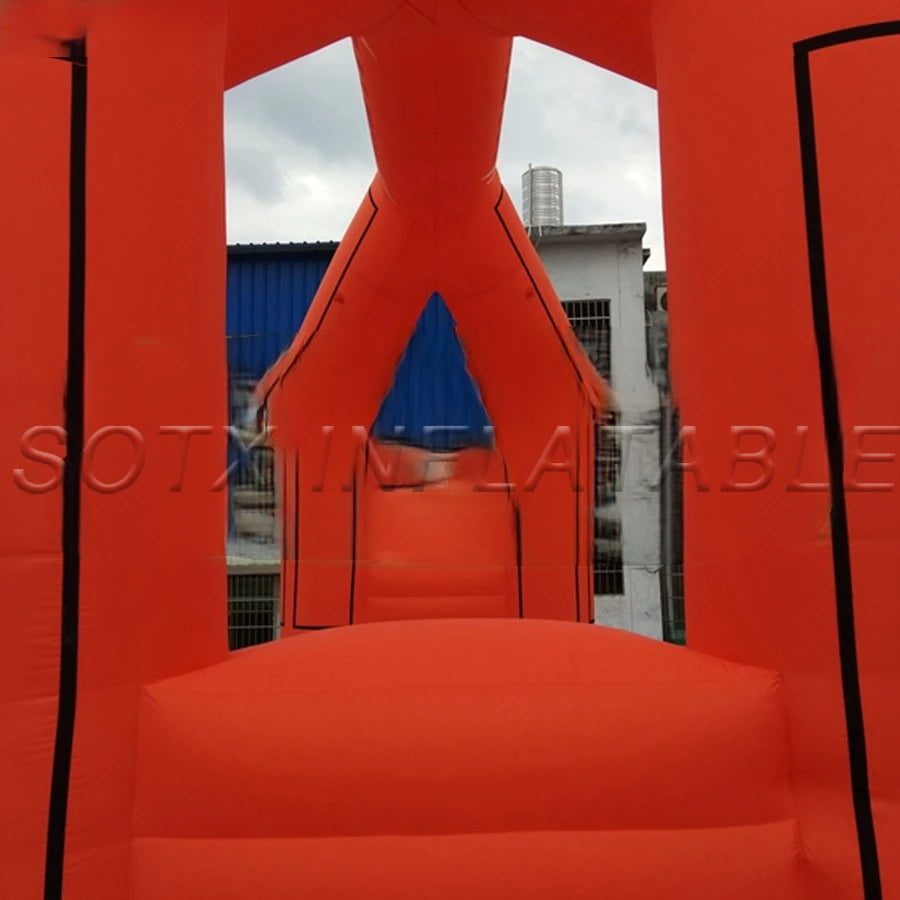 archway for USA 6m w Orange standing freely Athletic arch balloon inflatable entryways angular tube