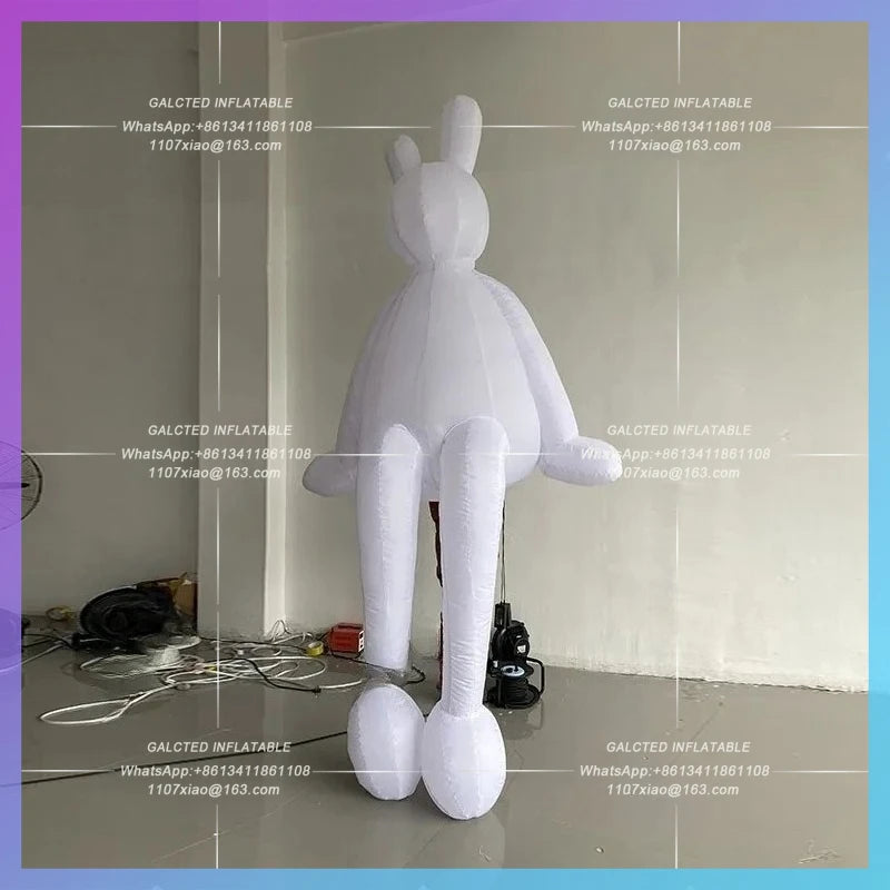 mid-autumn Festival drainage door Inflatable cartoon White Rabbit Model advertising can be customized logo props