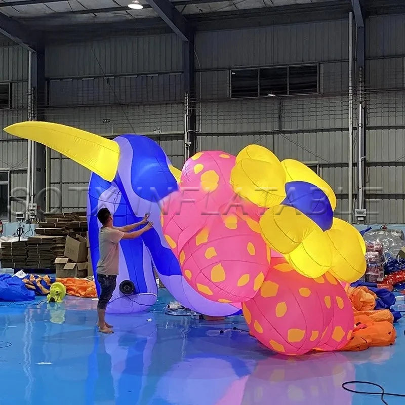 Advertising Wedding Event Giant Inflatable Artificial Flower Decoration Inflatable Ground Flower Model with Light for Show