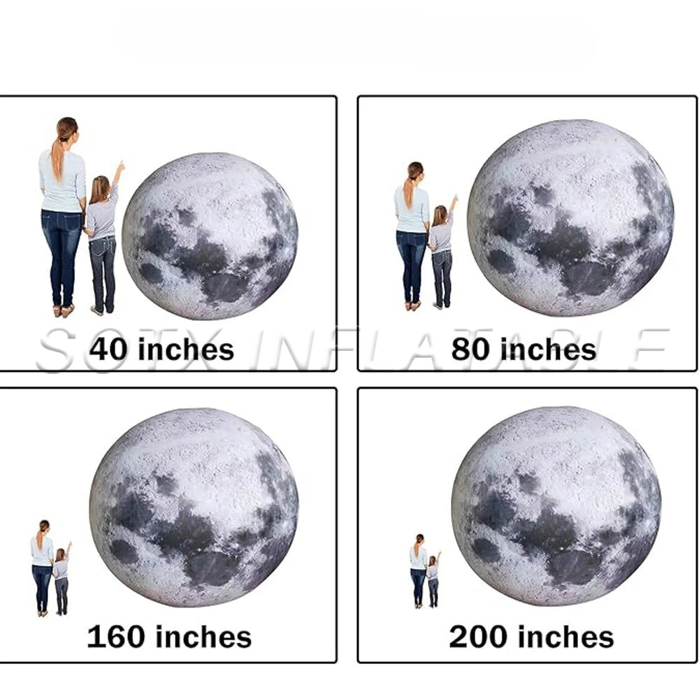 For Festival Decoration Blow Up Giant Inflatable Moon With Built in LED Lights Airtight PVC Planet Balloon Earth Balloon