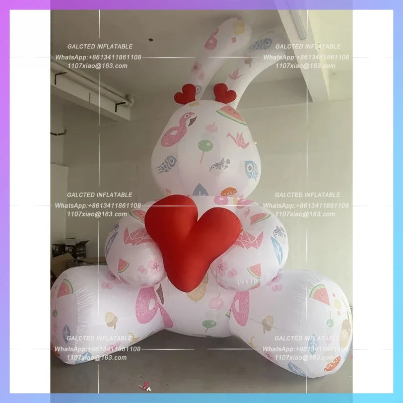 Valentine's Day mid-autumn Festival Romantic Inflatable sit-down Bunny model Atmosphere Mall Bar stage lighting props