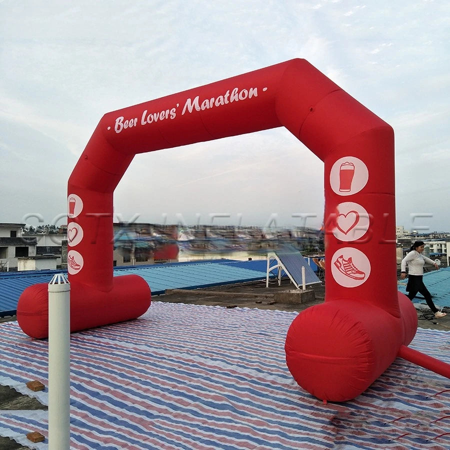 Archway With Air Blower Ace Angle Free Standing Start Line Pu Coated Inflatable Racing Arch,Beer Lovers Malathon