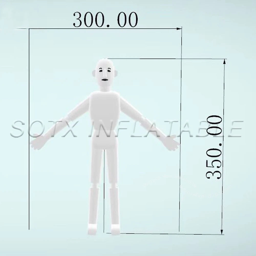 2024 White Inflatable Man Puppet With Led Lights Large Walking Human Puppet Costume Outdoor Music Party Props For Street Walking