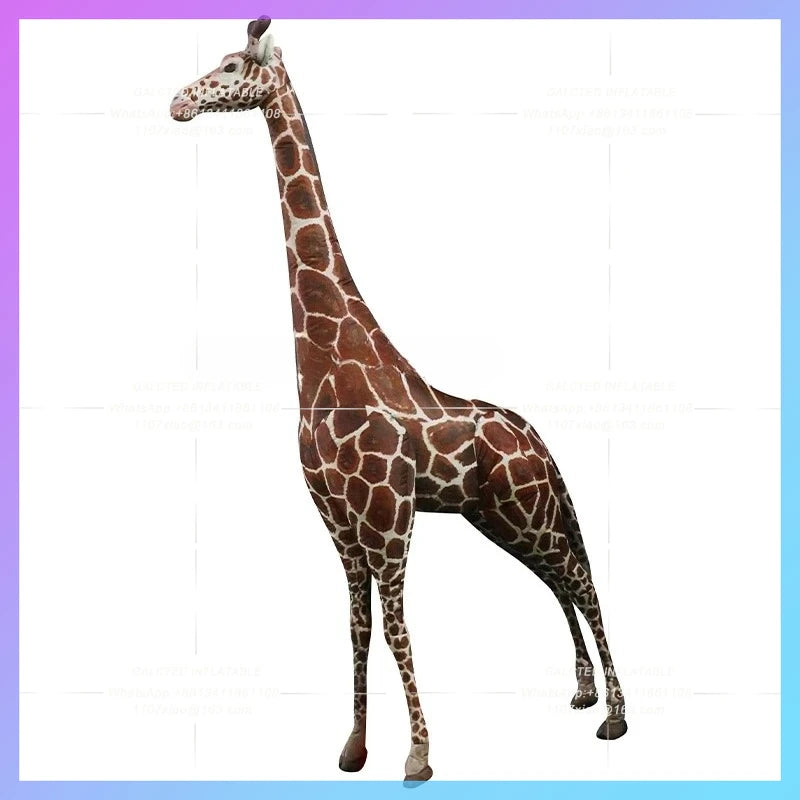 Zoo Advertising Decoration Giant Inflatable Giraffe For  5 Meters High Realistic Giraffes Animal Balloon