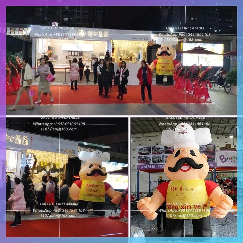 Inflatable Character Various Inflatable Chef Giant Advertising Cook Cartoon  for Restaurant Decoration-Toys