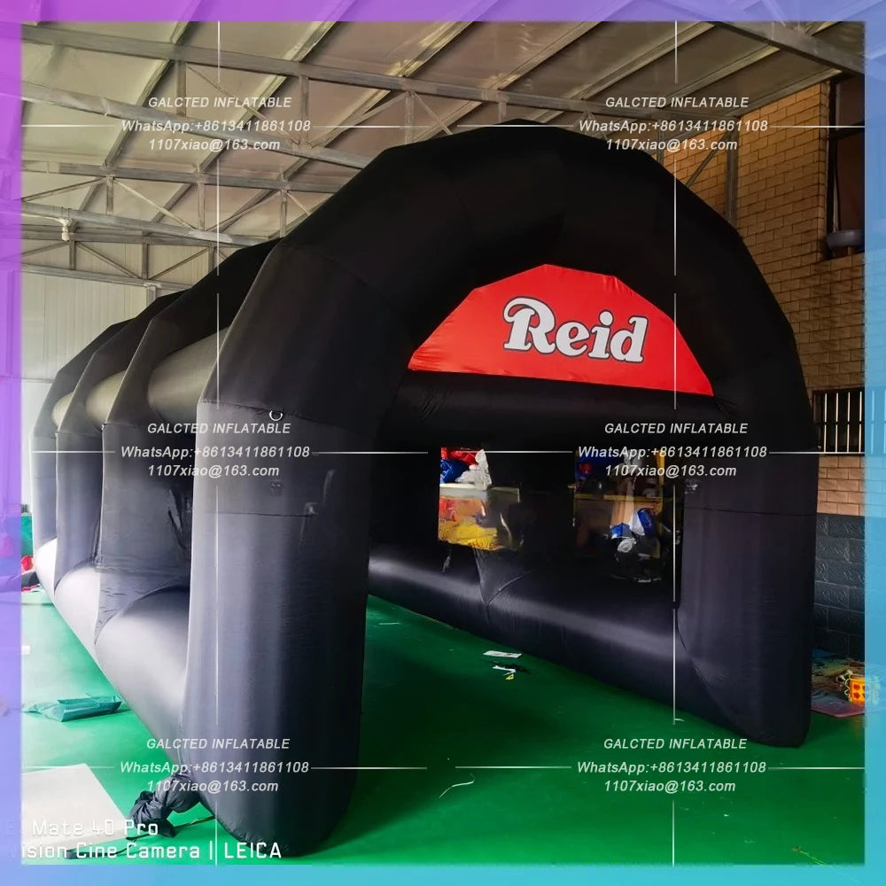 Inflatable Tunnel Tent,Arch Dome 8x4x3.5meters Huge  Inflatable Tunnel Entrance,Black Marquee Car Cover Garage For Outdoor Event
