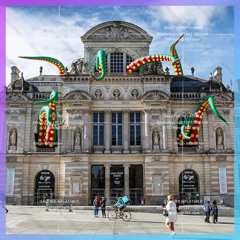Inflatable Octopus Tentacles Commercial Inflatable For Building Decoration / Giant Green Tentacle Balloons Toys